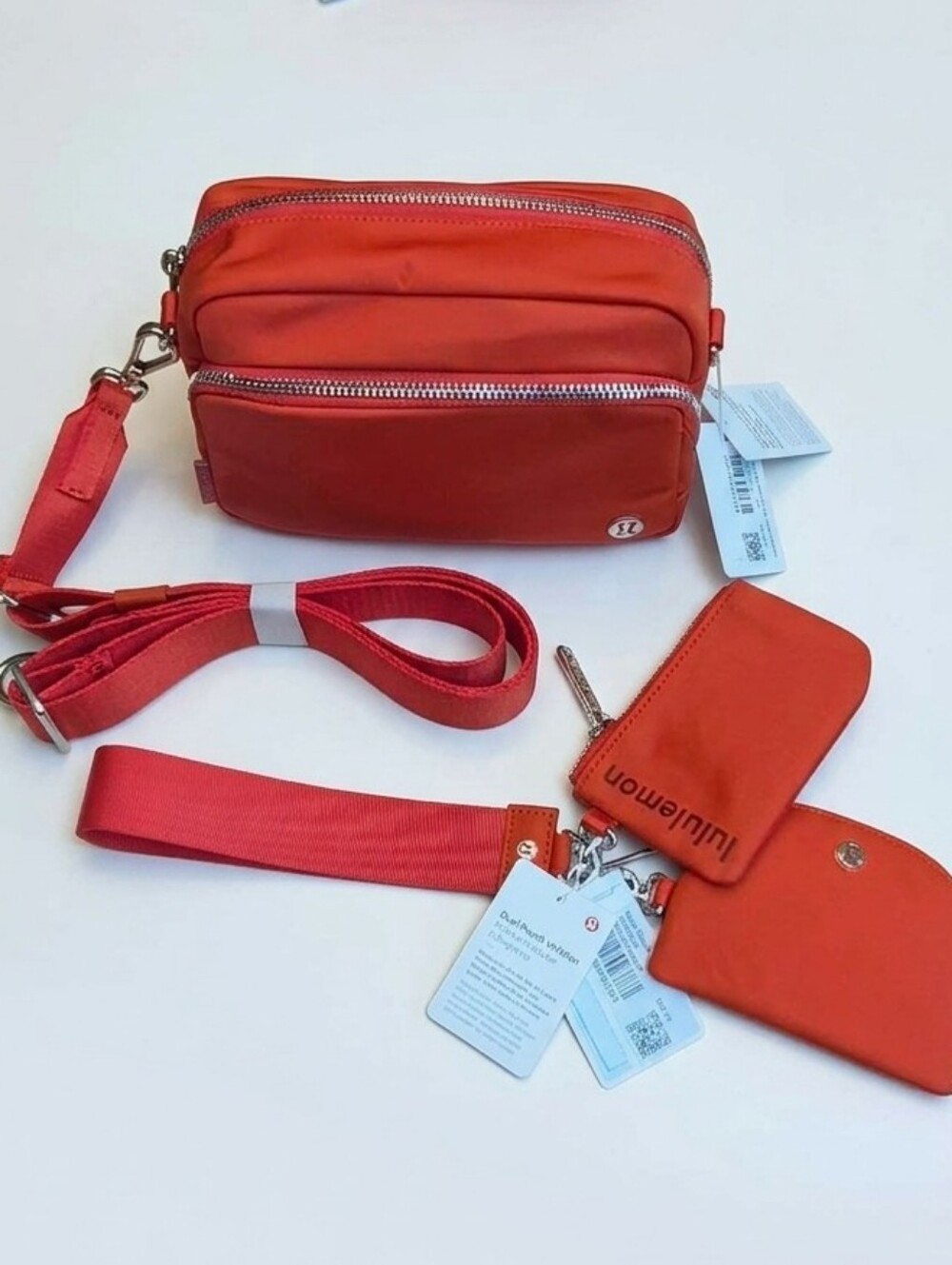 Lululemon Everywhere Crossbody Bag 2L + Dual Pouch Wristlet Set In Cherry Ember - Picture 1 of 8